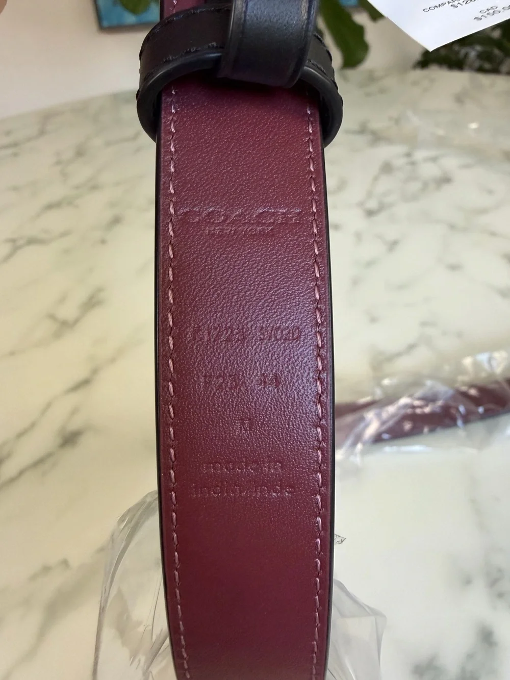 NWT Coach Signature Buckle Belt 25 mm Black  Leather Silver C1725 Size Medium M